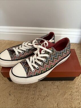 Missoni Kids Zigzag Multicolor Canvas Sneakers - White Toe